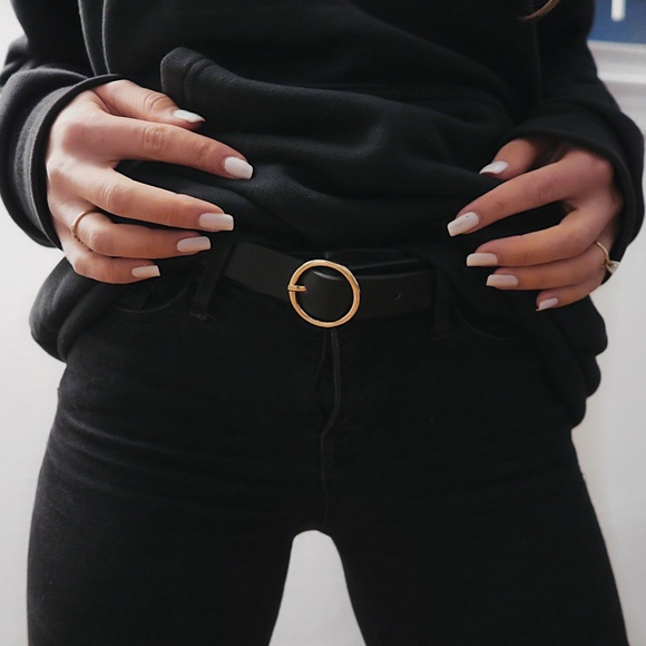 Accessories - Black & Gold Circle Belt